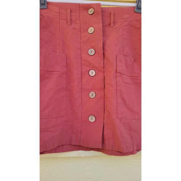 SUPER CUTE Hesperus Pink Button Down Mini Skirt - Picture 3 of 6